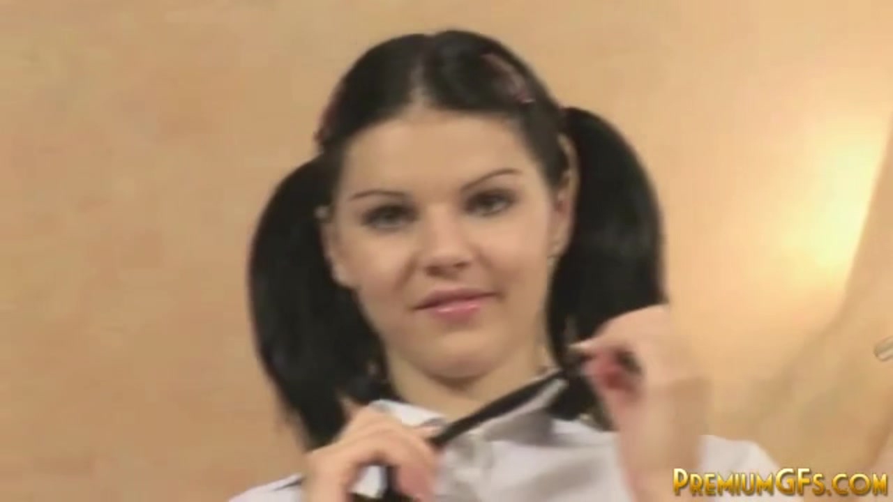 Naughty Daisy in Uniform while fingering pussy closeup