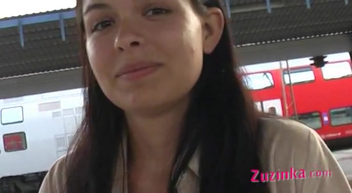 Zuzinka plays with her pussy in a taxi
