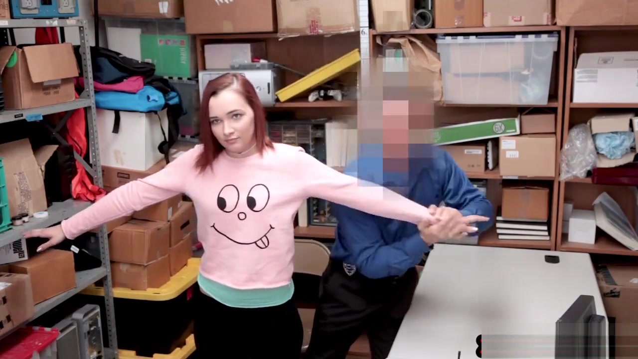 Redhead addict shoplifting teen 18+ got punished for stealing