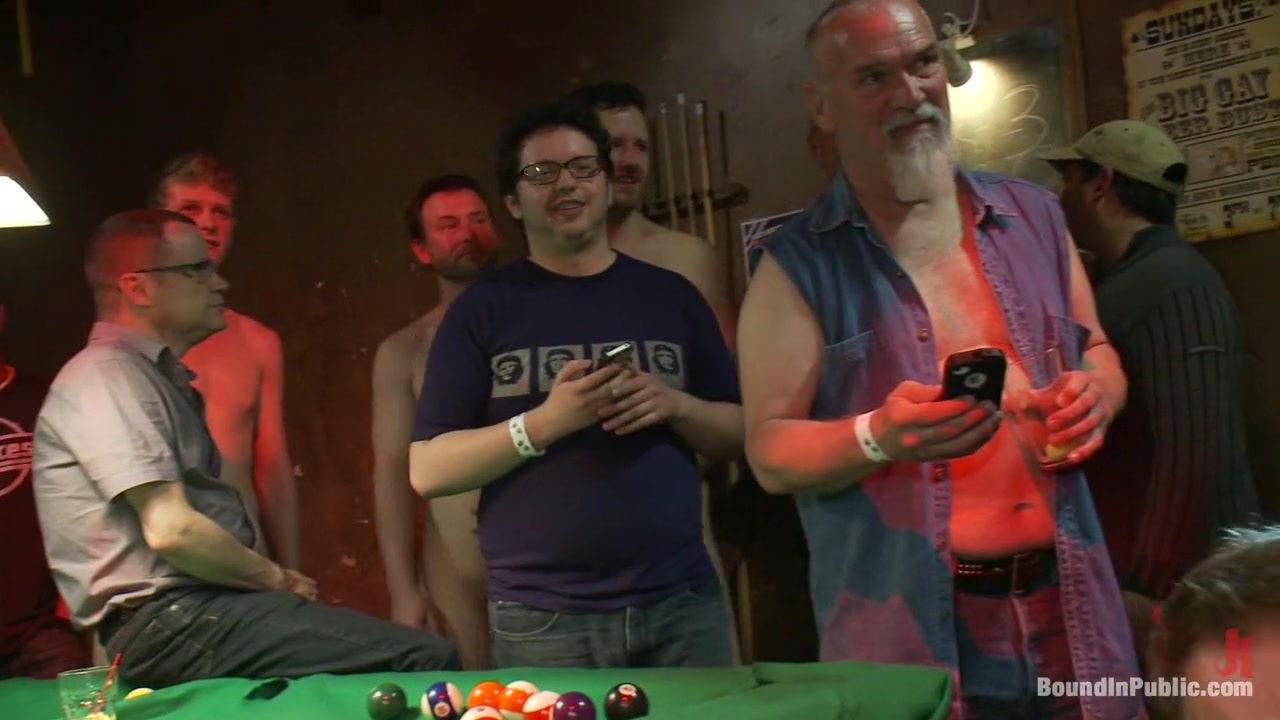 Gang fucked on the pool table in public