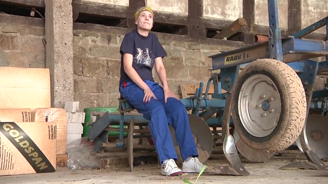 Young Country Girl Fucks With The Old Farmer In The Barn