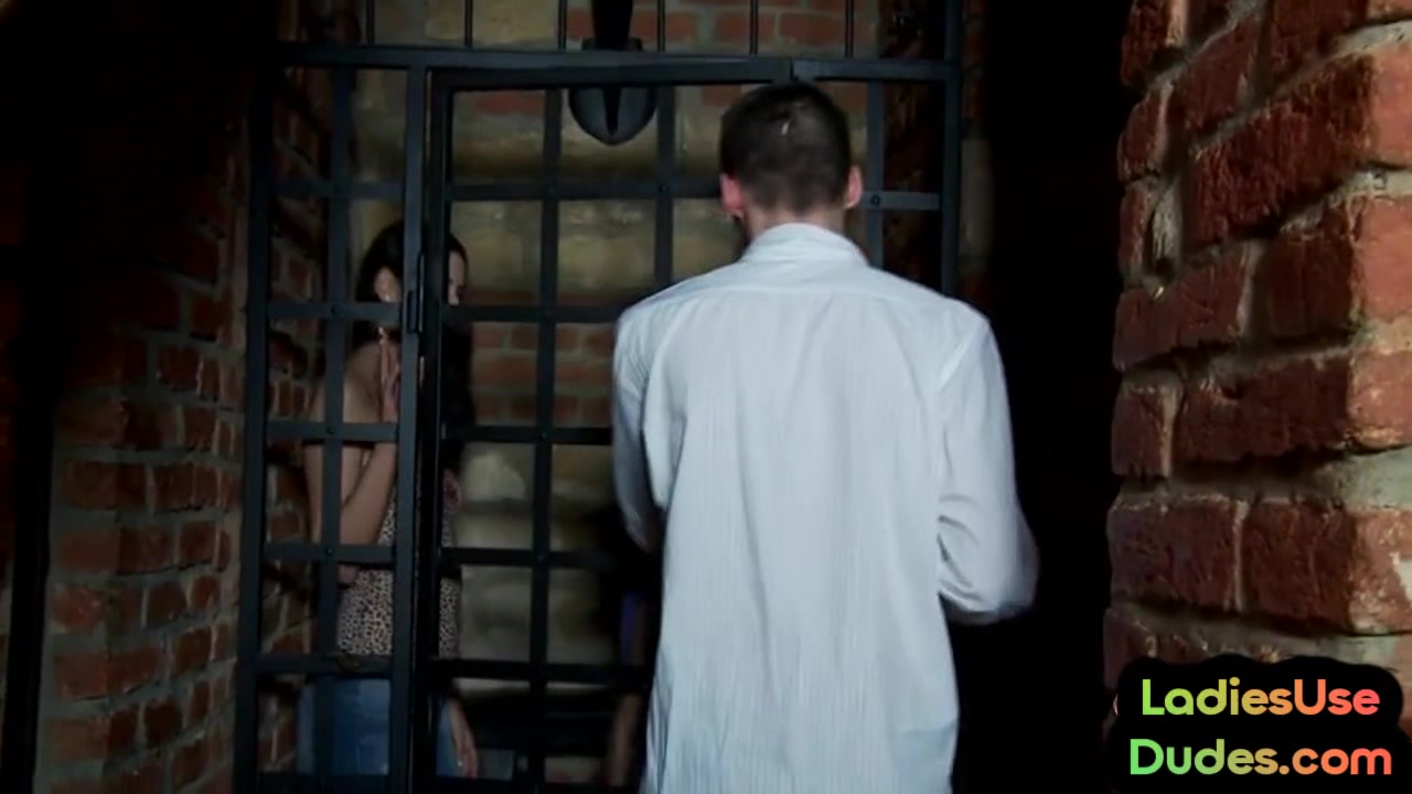 CFNM dom teens 18+ pegging dude with strapon while jerking cock