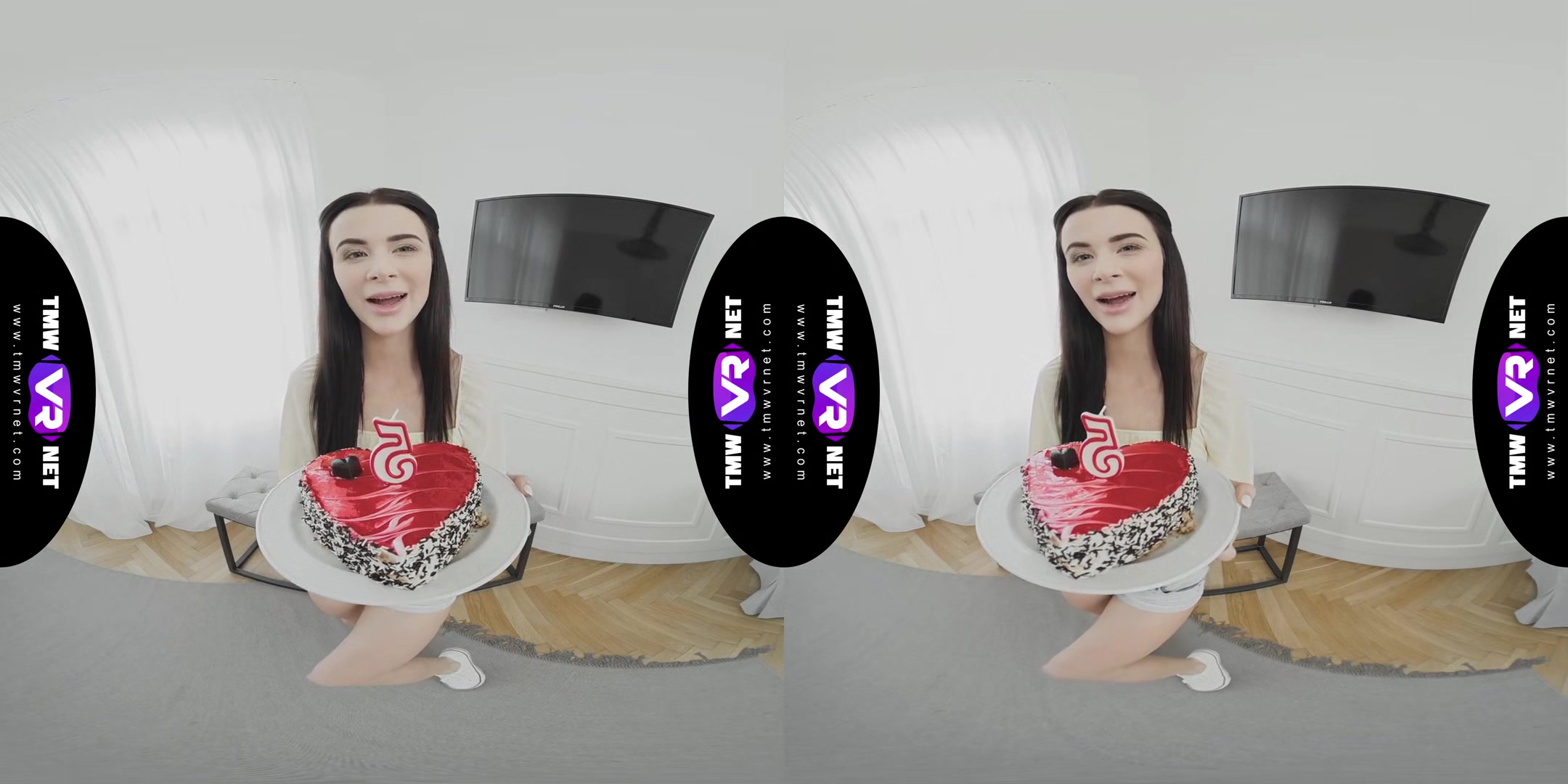 Naked And Ready To Celebrate - Lesbian Threesome FFF Voyeur 3D Porn