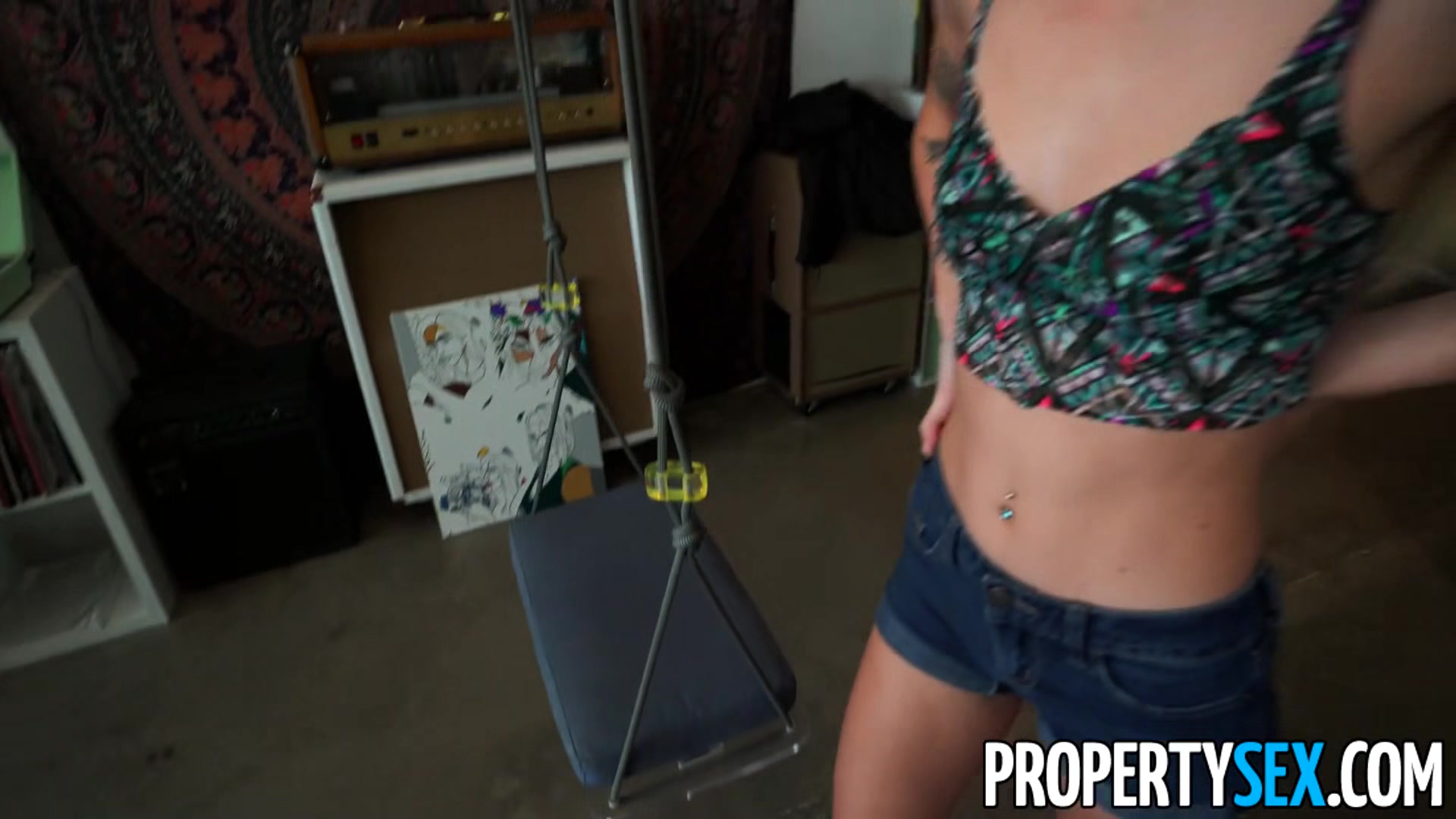 Petite Tenant Rides Landlord's Big Dick