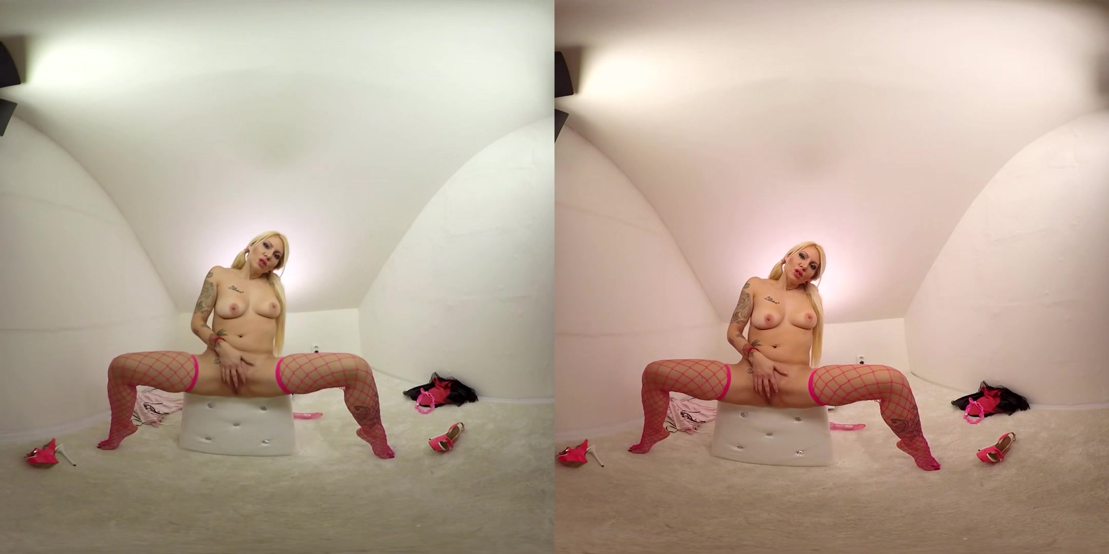 226 - Vanessa Sweet - Blonde Fishnet Stockings Toying