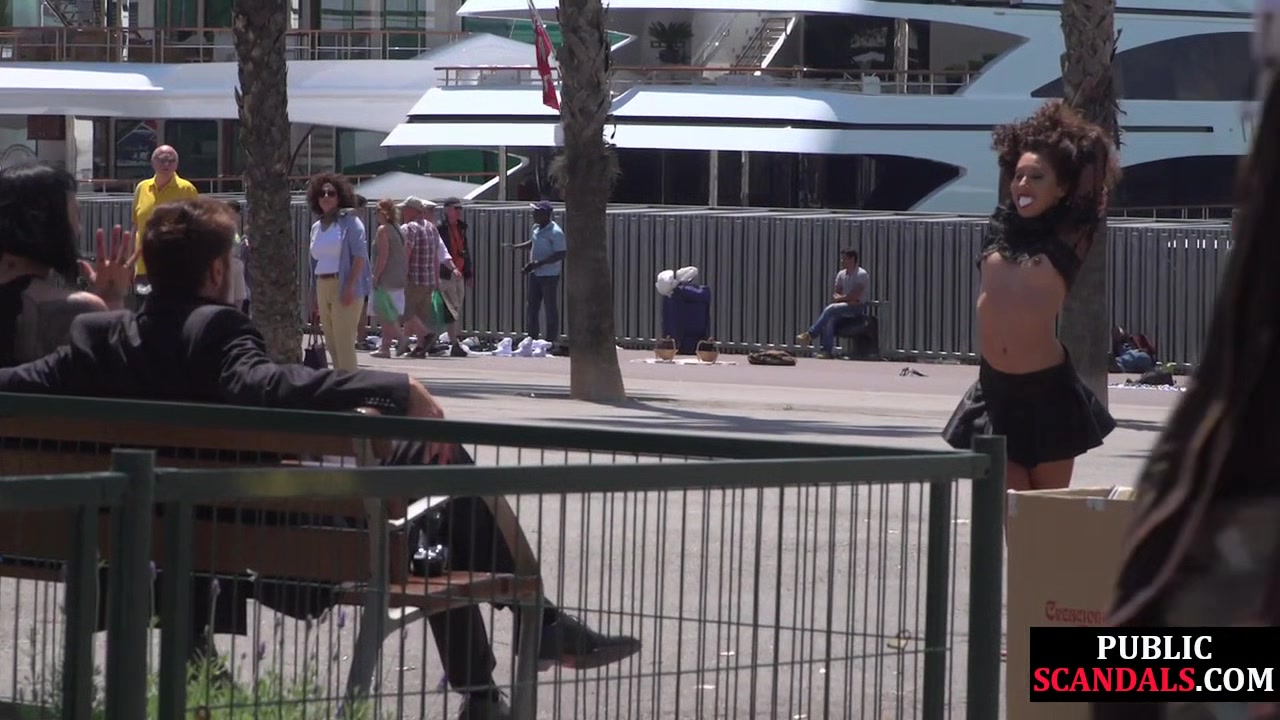 Humiliated european public nudity and kinky spanking