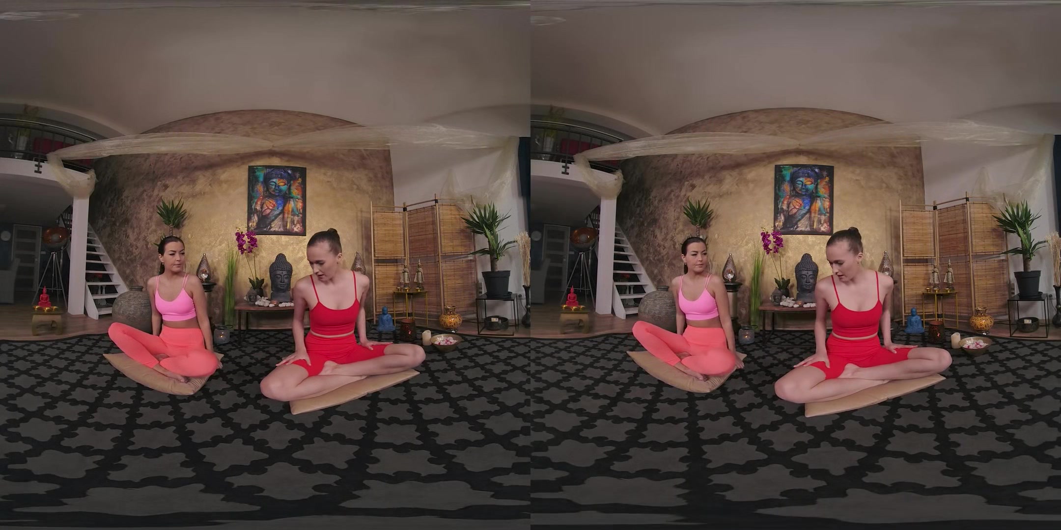 Stretching After The Yoga Class With Stacy Cruz And Cindy Shine