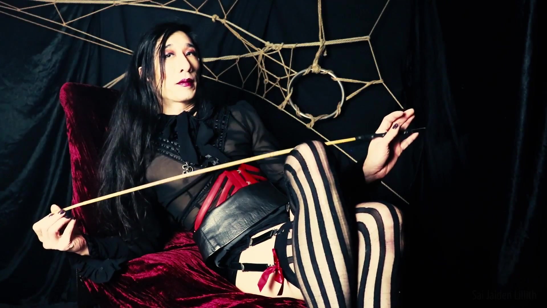 Headmistress Lillith - Distracted & Caned (Solo - Leg / Boot Fetish)
