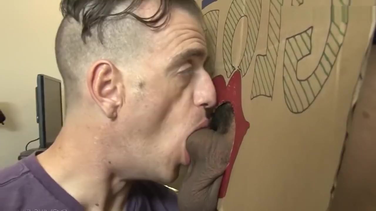 Interracial office sex with a shemale