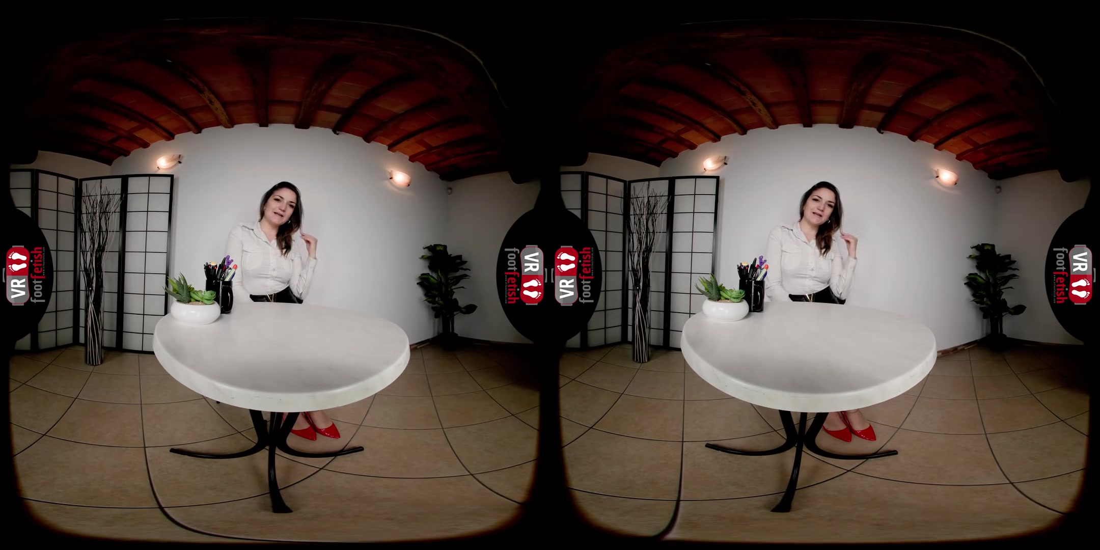 Lustful Brunette Transforms Her Interview Into A Provocative Foot Show And Self-Pleasure