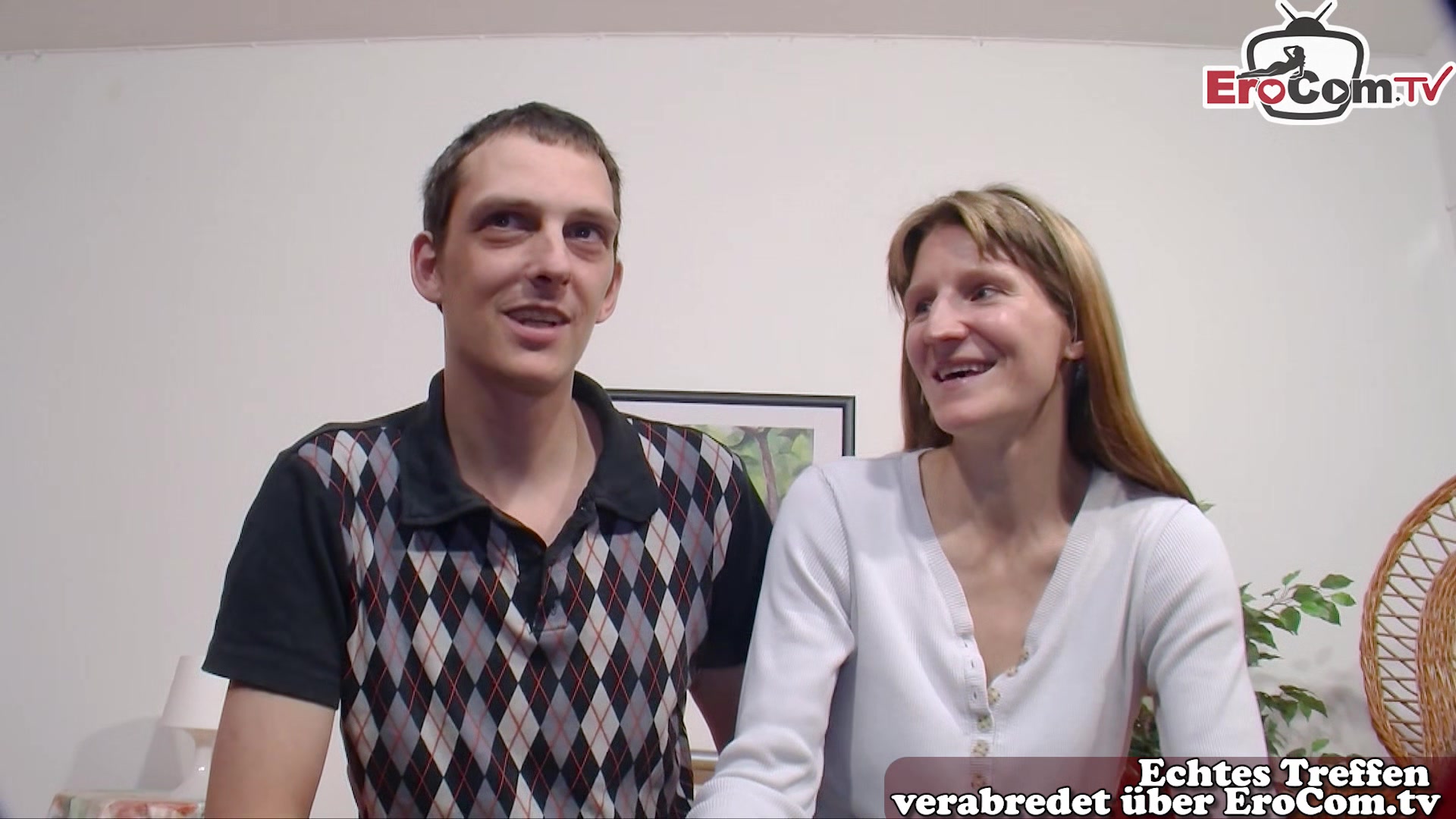 Real German couple make first threesome MMF at amateur casting