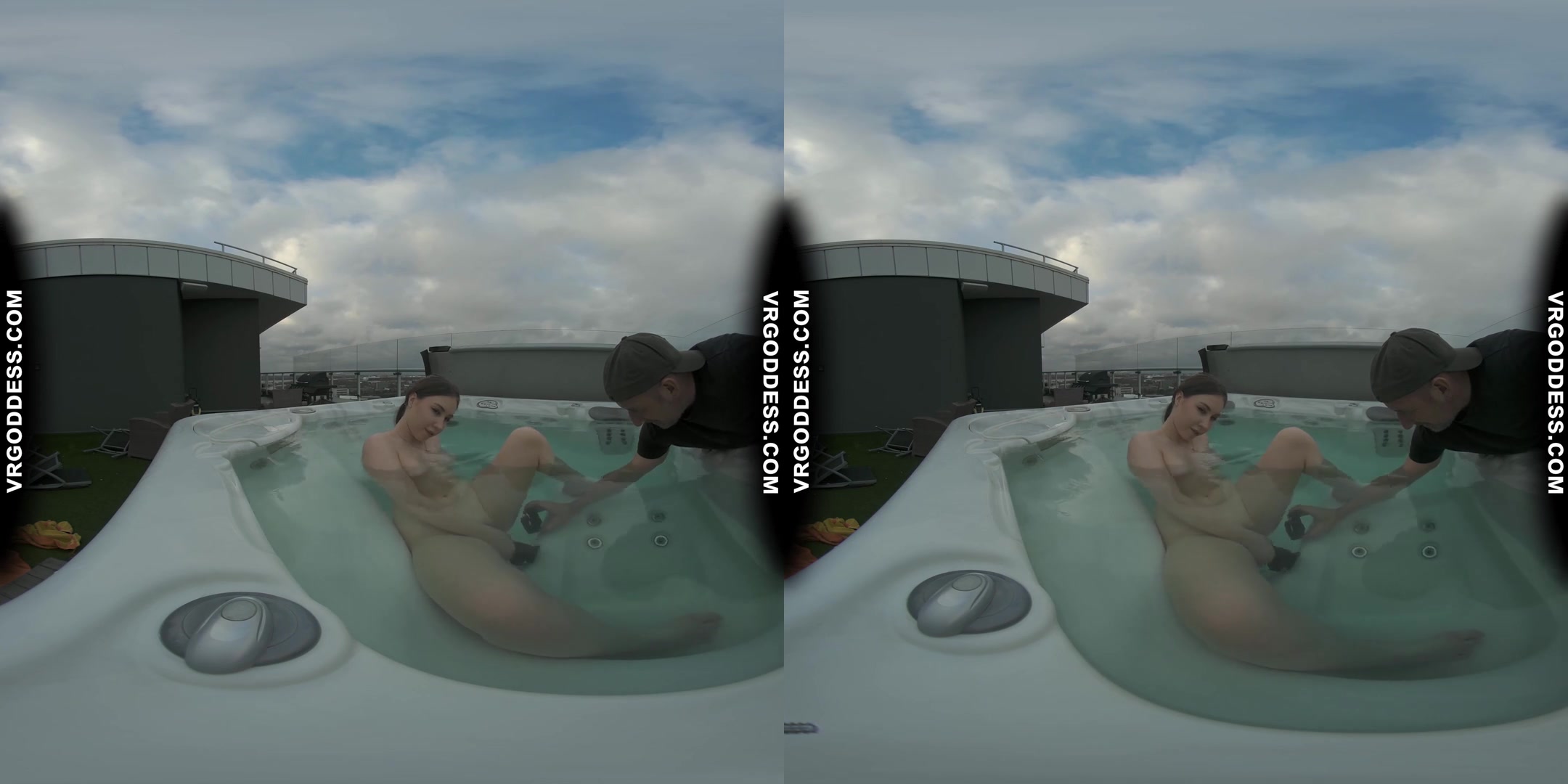 Behind The Scenes Filming Pretty Lika Rooftop Jacuzzi Dildo Masturbating
