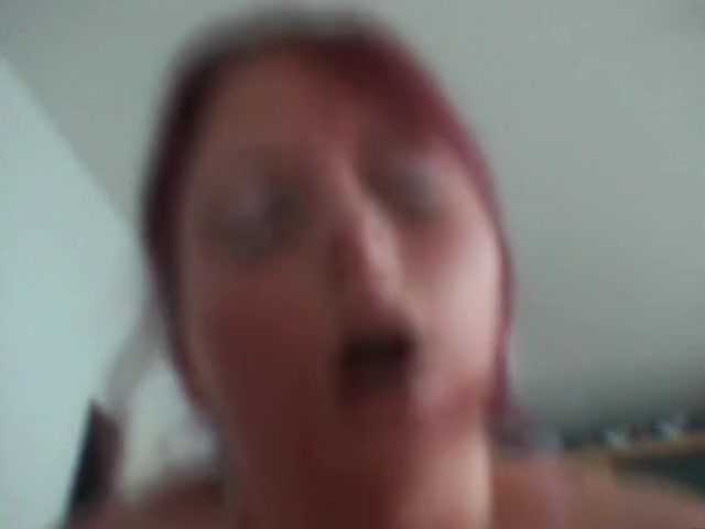 Redhead babe sucked my cock and licked my ball bag