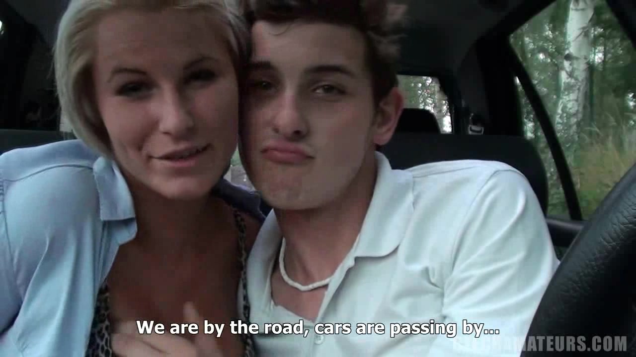 Mature lass with her young lover having a nice time on weekend