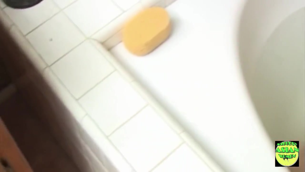 Busty Asian Brunette Has A Great Time Sucking Off Her Hunky Man In The Bathtub
