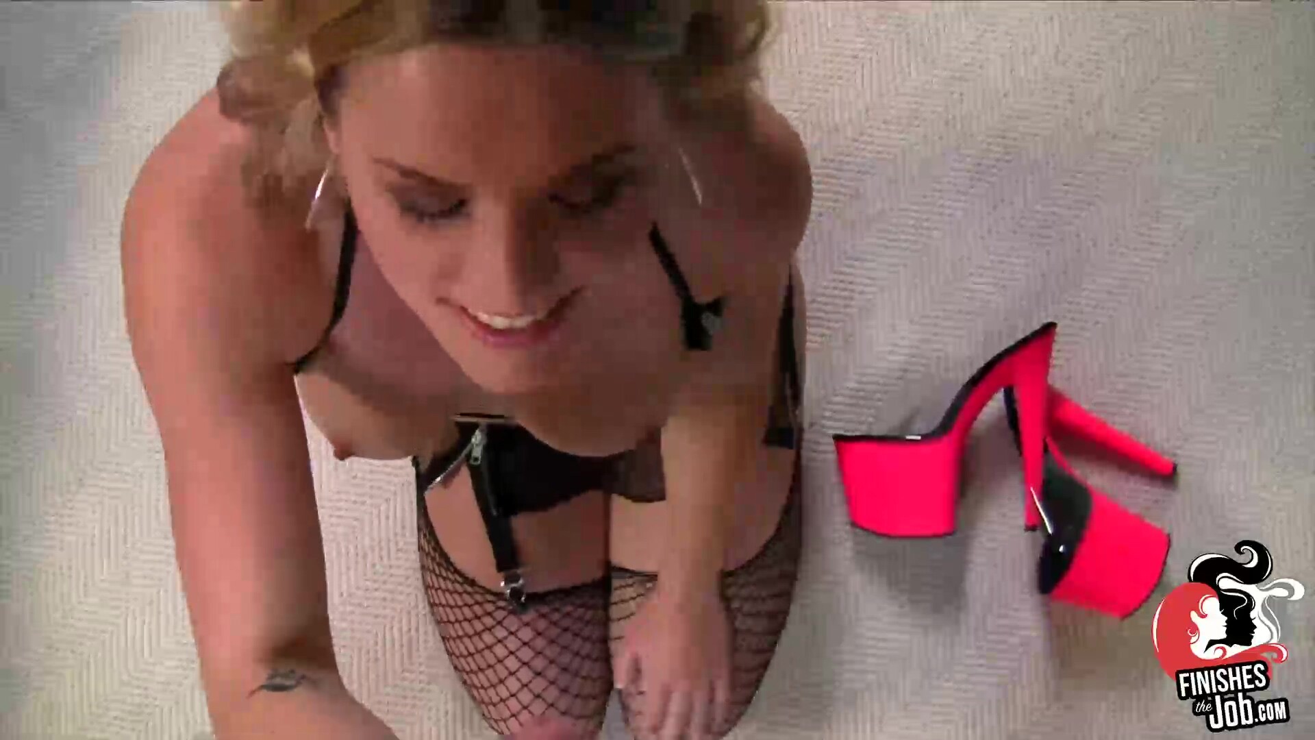 Naughty Babe Masturbates Hard Cock On Cam