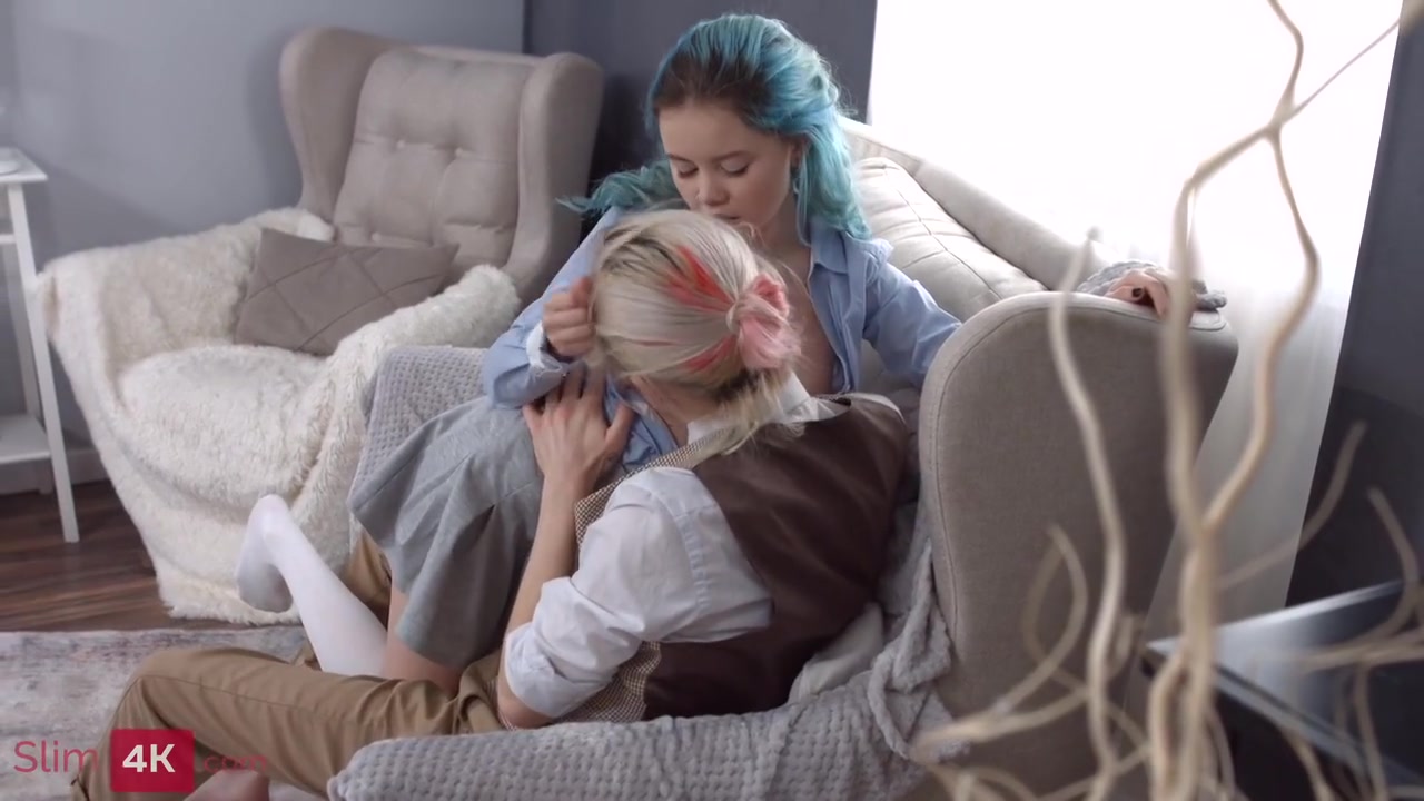Horny teen 18+ With Turquoise Hair Fucks With Tutor