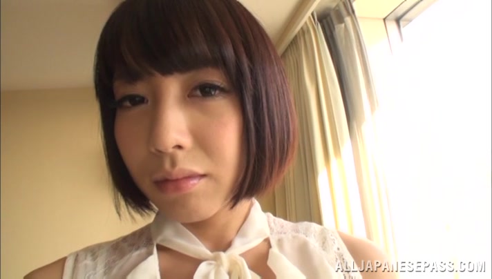 Arousing Japanese AV Model enjoys fingering and cock sucking