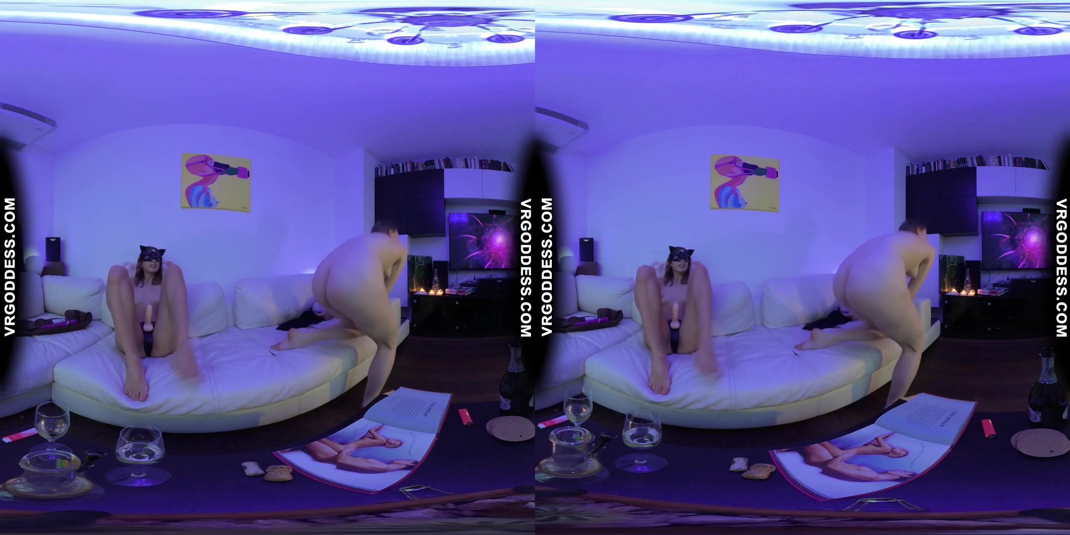 Black Light Vibes Lesbian Strapon Kama Sutra Trying Sex Positions Smoking Mary Jane Drinking Bubbly