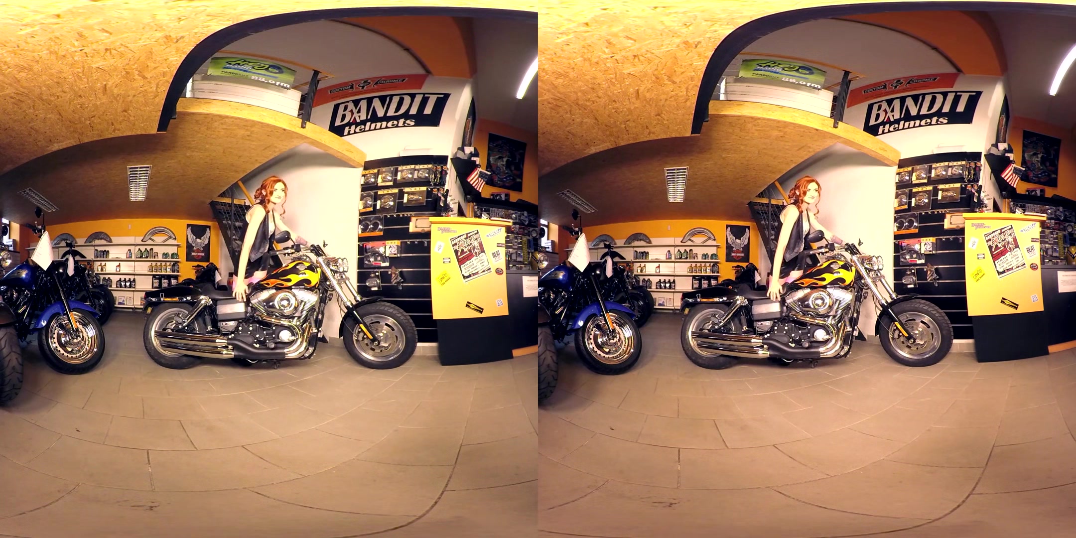 195 - Yassmine - Slender Redhead Naked In Motorcycle