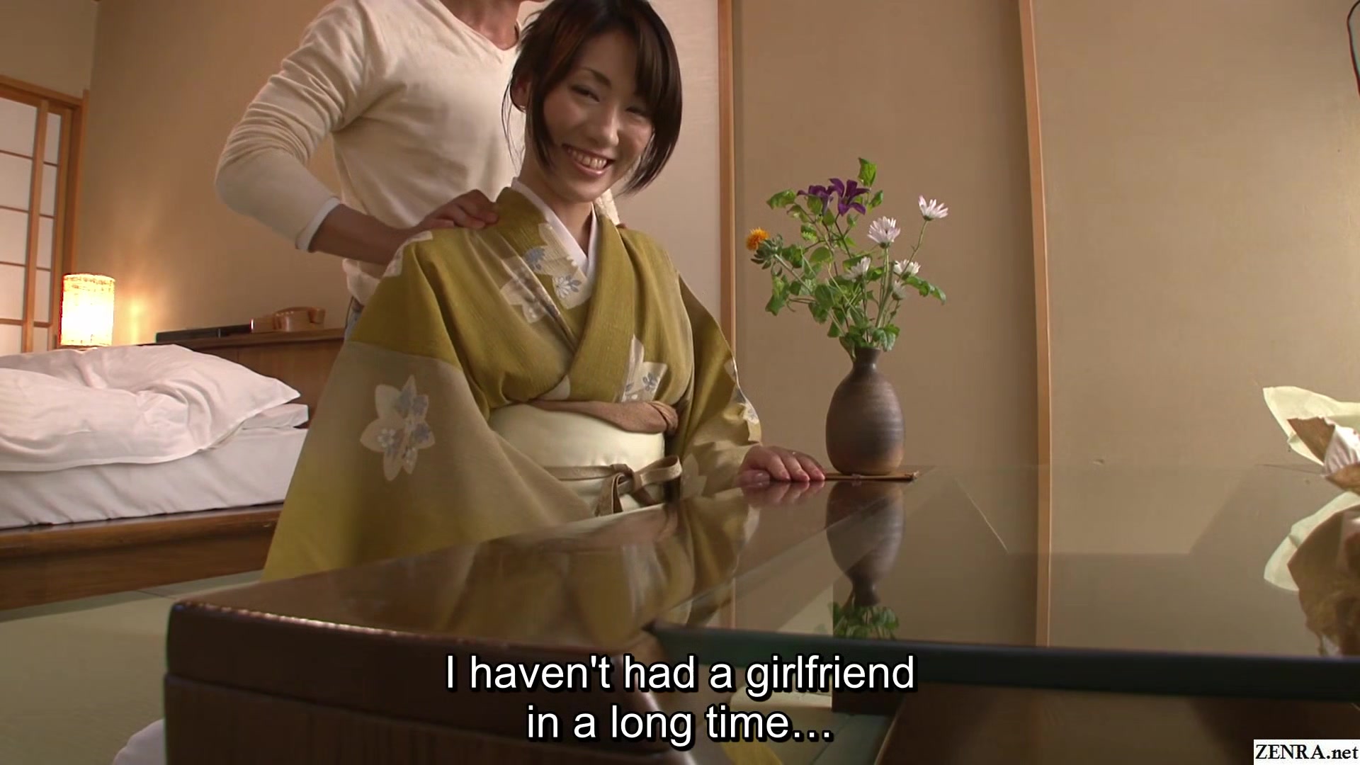 Japanese wife in kimono flower arrangement private class leads to sex