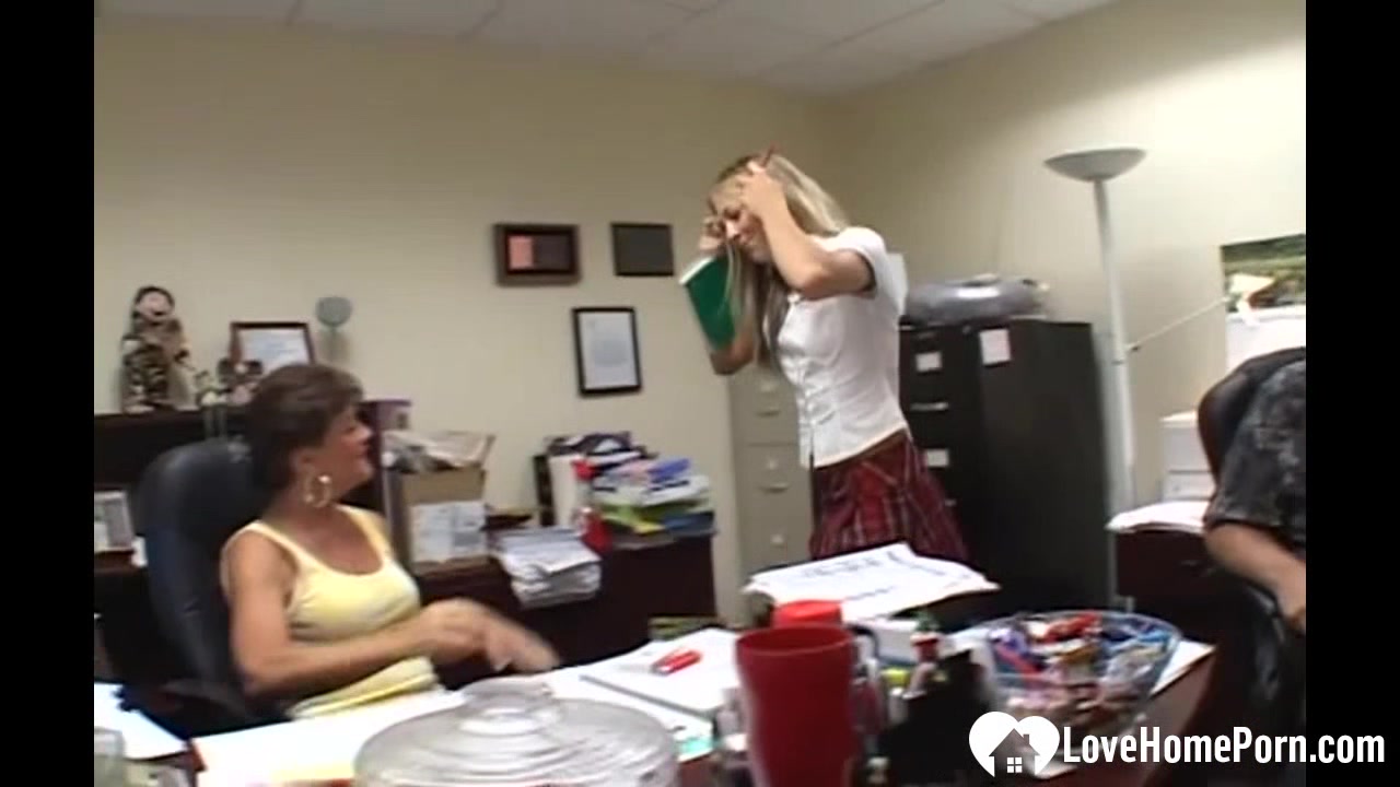 Cute chick gets plowed by two hard poles