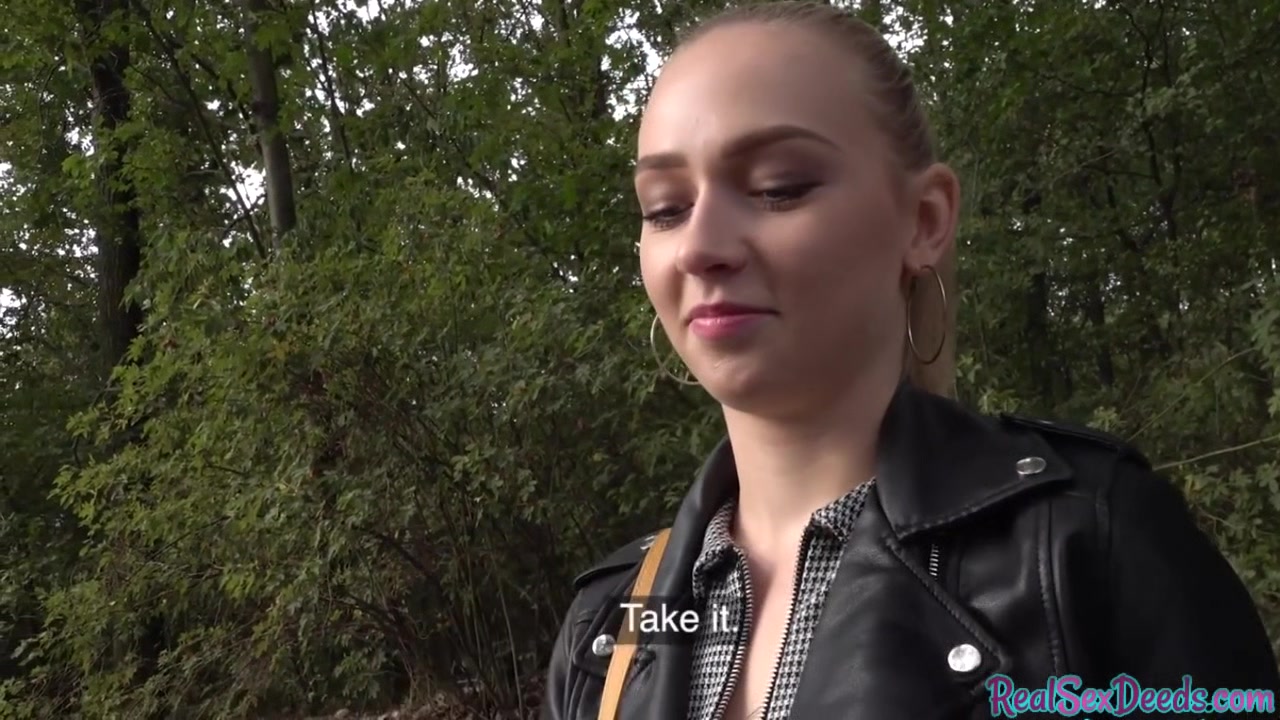 Pulled blonde eurobabe riding POV dick in outdoor action