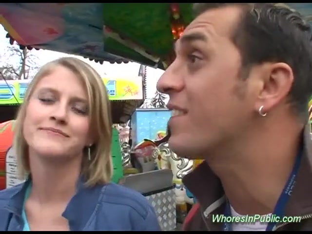 Cute Chick Rides Tool in Fun Park