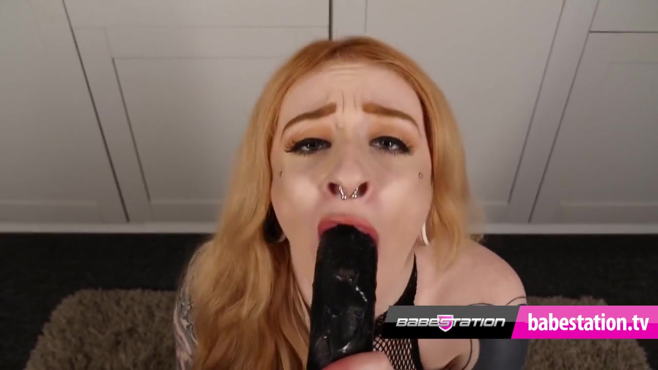 British Redhead Pornstar Gags On Huge Dildo - Azura Alii