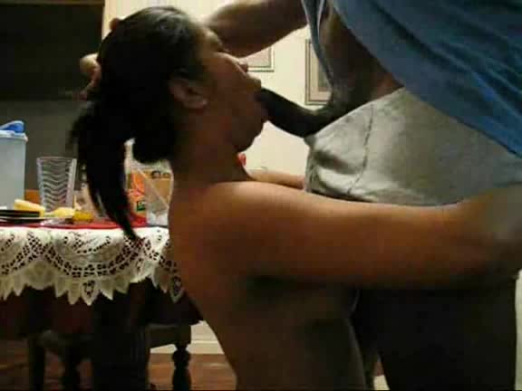 Thai slut takes huge black dick deep in the throat