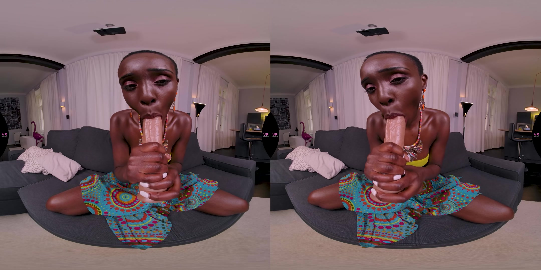 Hot African Girl On Her Couch Needs Some Dick - VRSexperts