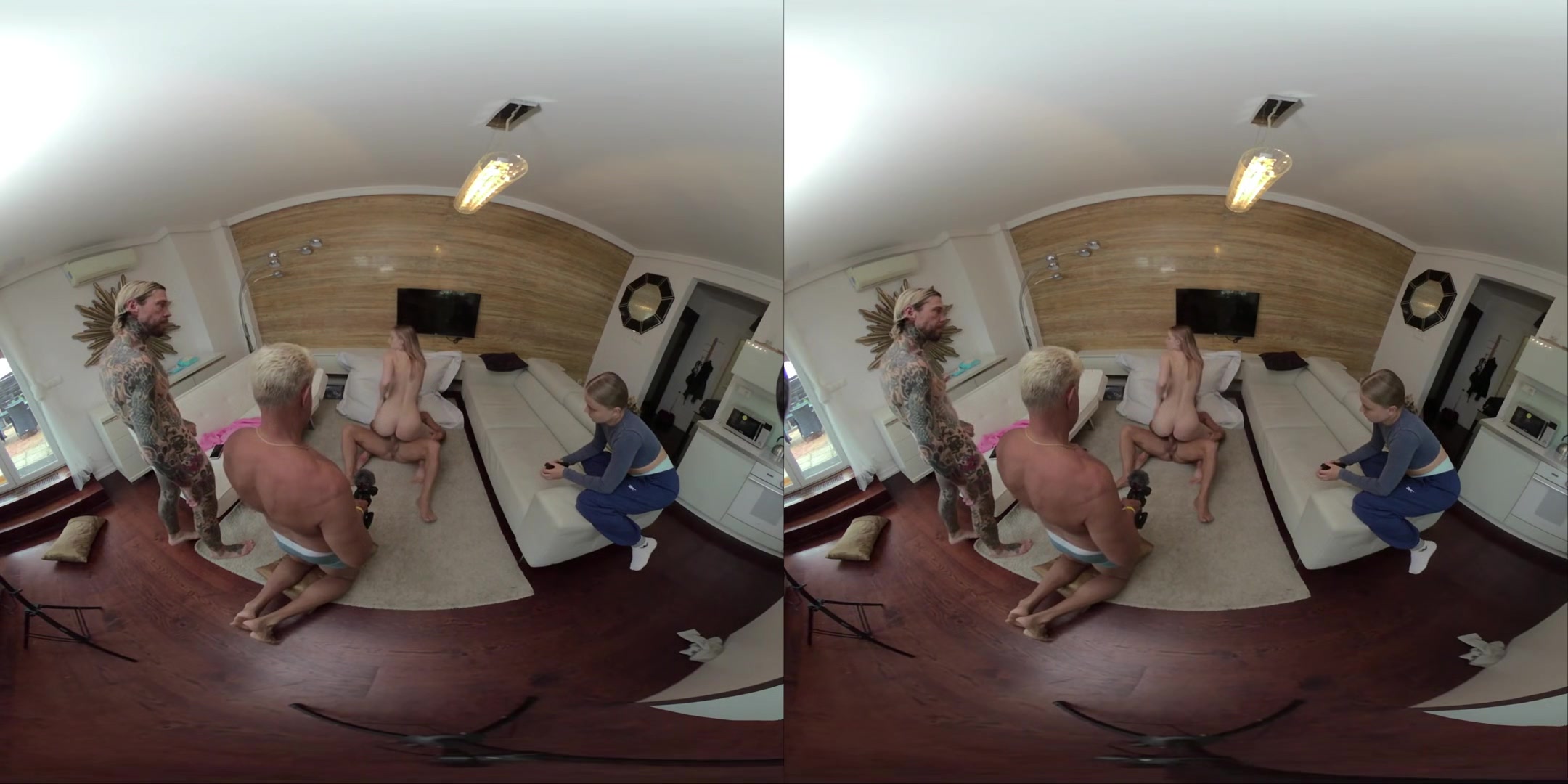 Polly Yangs Vr Part Three - Perfect Body Blonde Double Penetrated (Dp) In First Gangbang