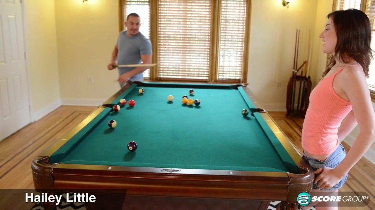 Hailey Little Rides a Cock on Top of a Pool Table