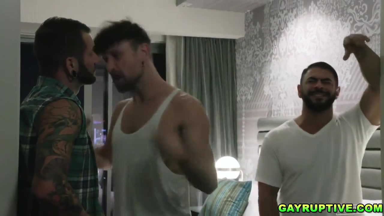 Dude Gets Double Anal Fucked By Two Of His Buddies