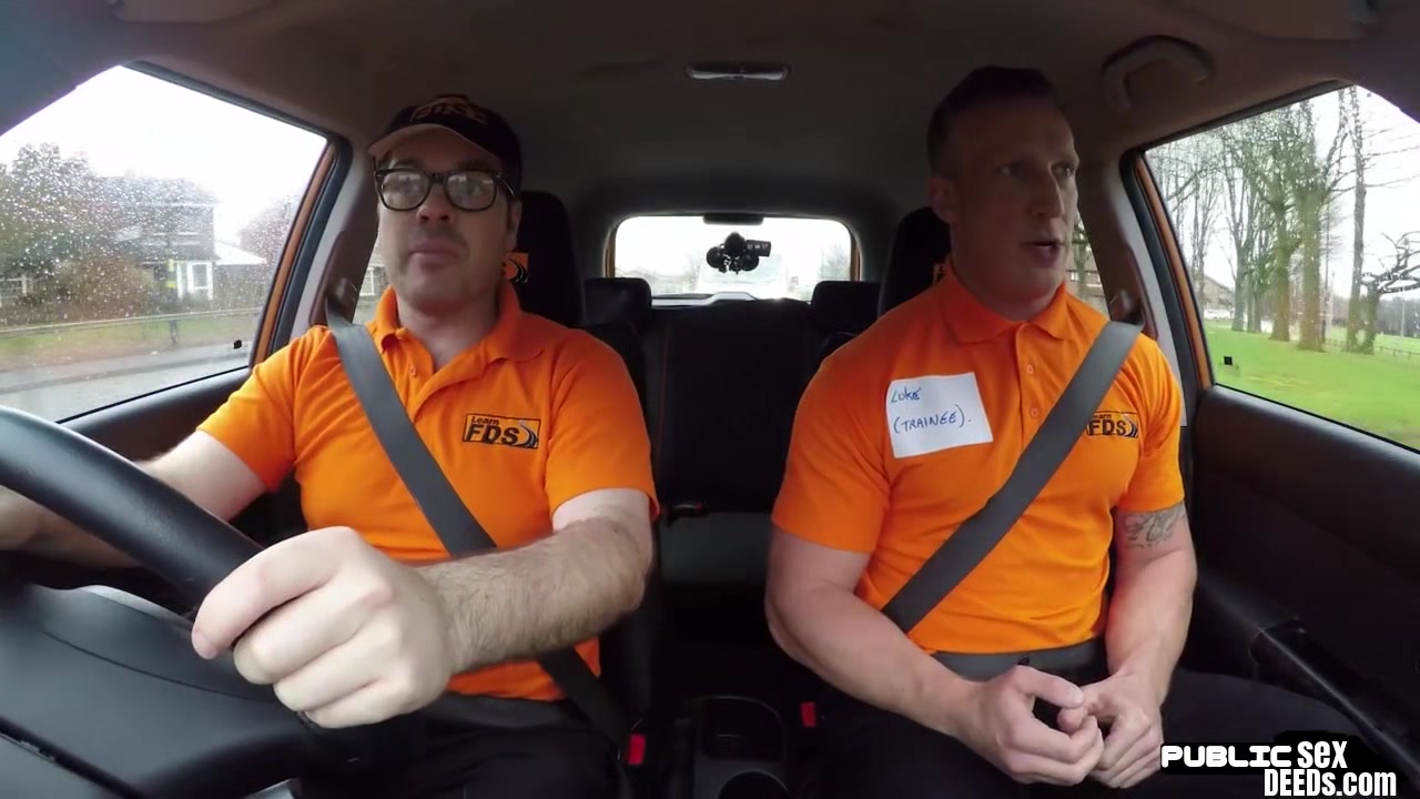 MILF big titted driver doggy styled by instructor in car