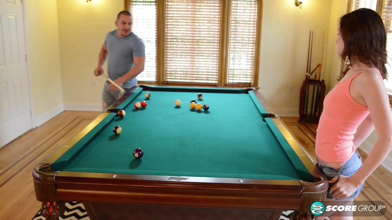 Hailey Little Rides a Cock on Top of a Pool Table