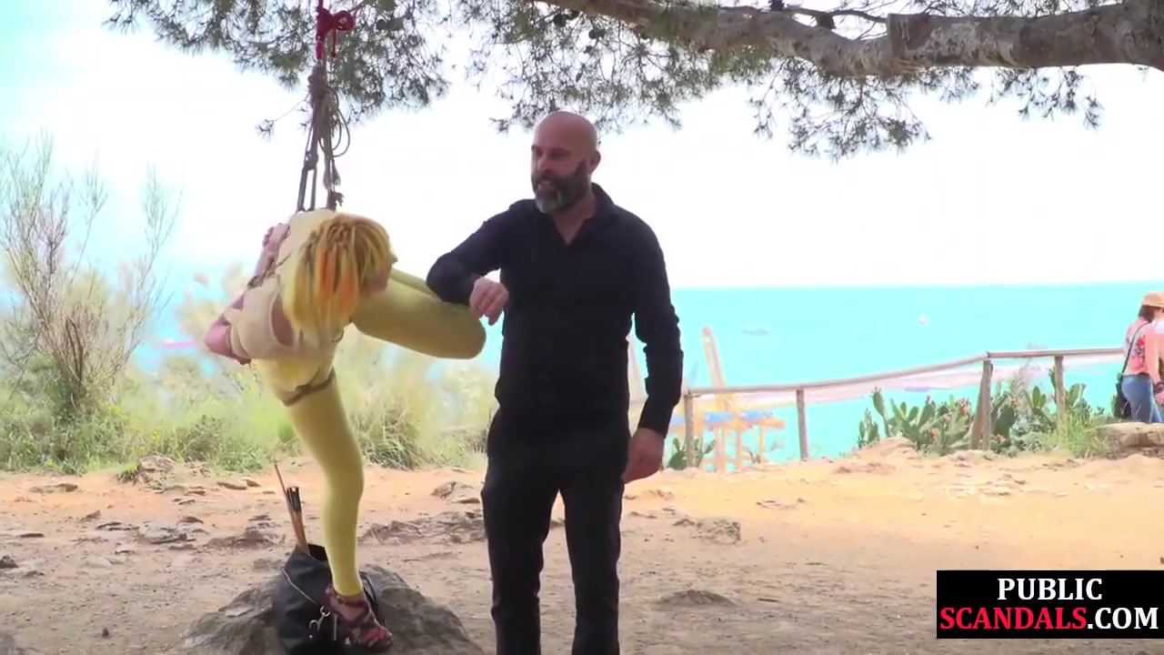 Public Whore Suspension Bondage Exposed With Buttplug In Ass
