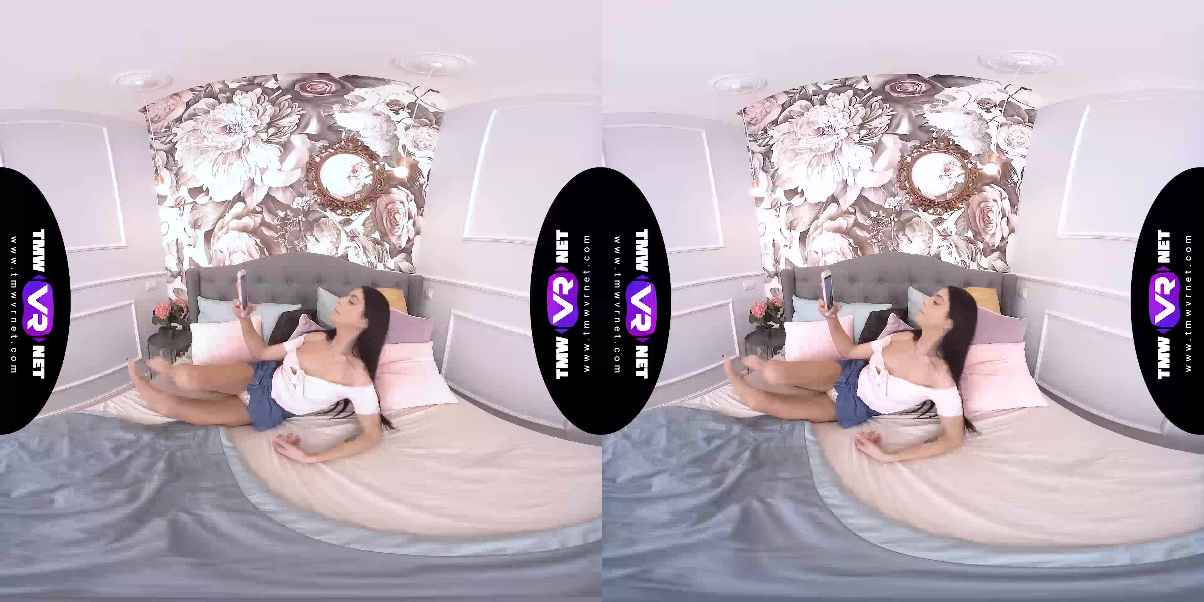 Orgasming with a phone in her hands