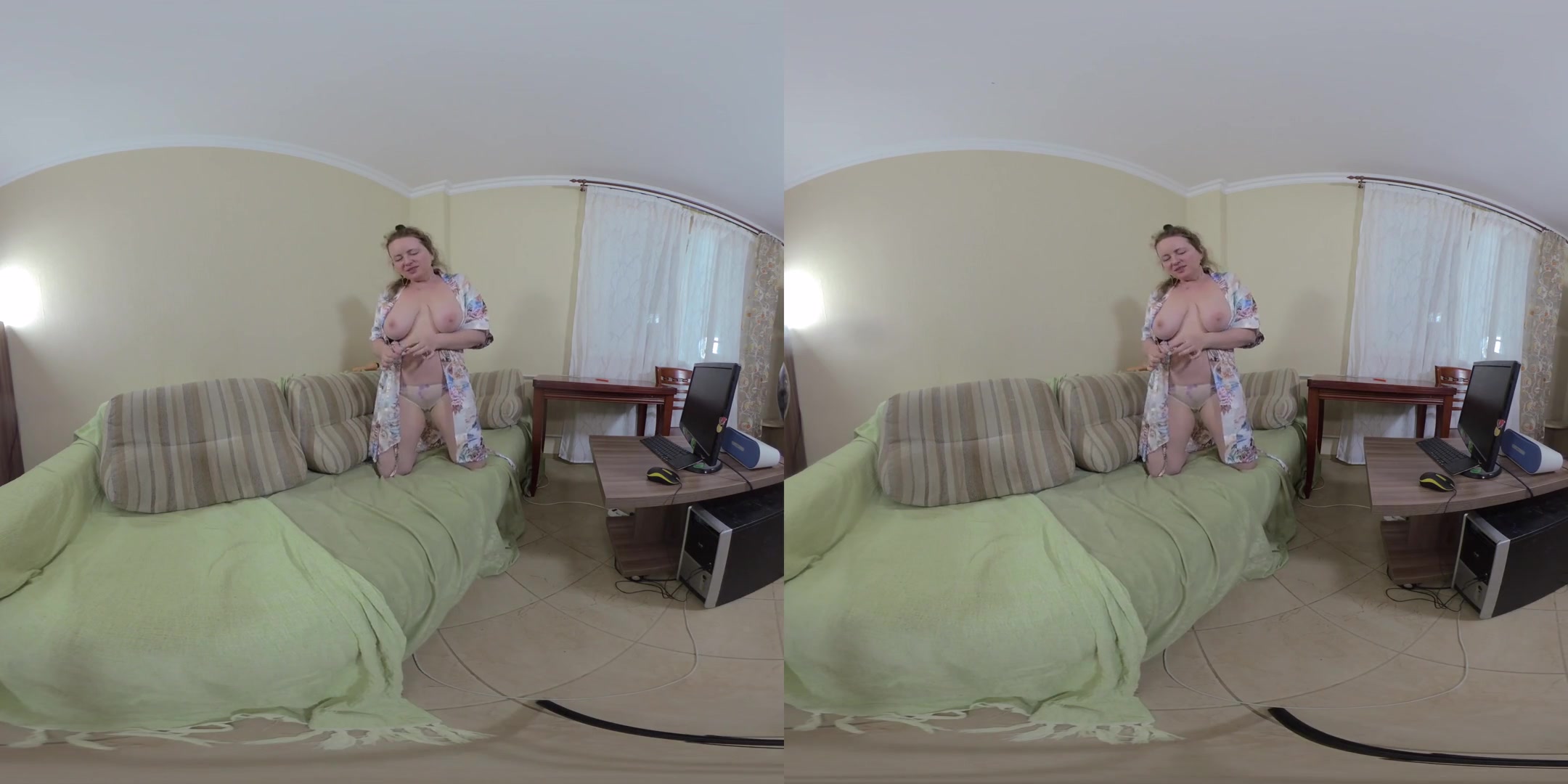 Big Tits Milf Eva White Home Alone at Night - Big Tits Amateur BBW