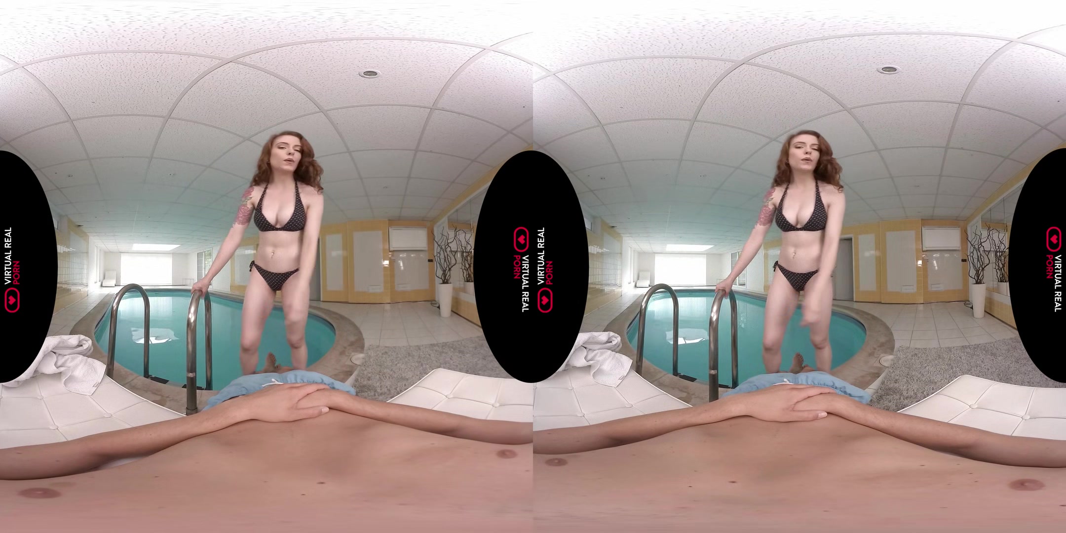 Pool Encounters - Tattooed Babe Poolside - Sexlikereal