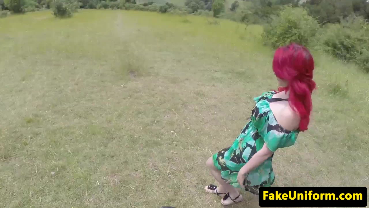 Bigtitted redhead brit pussyfucked outdoors
