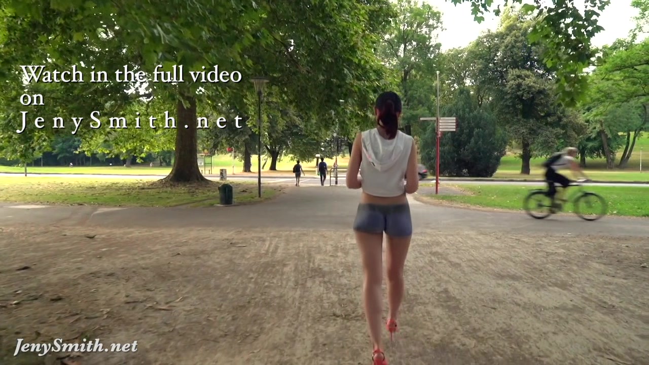 Jeny Smith walks the streets naked with only painted pants