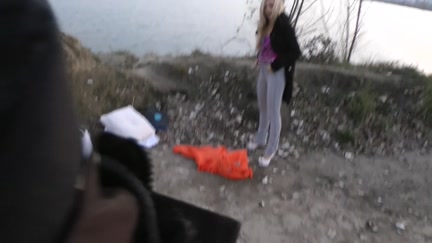 Golden-Haired party beauty likes outdoor fucking