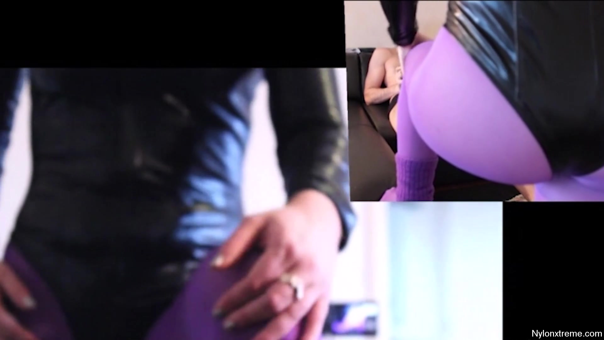 59 Purple Nylon Pantyhose Head And Legs Leotard - Sex Movies Featuring Sexy Tights
