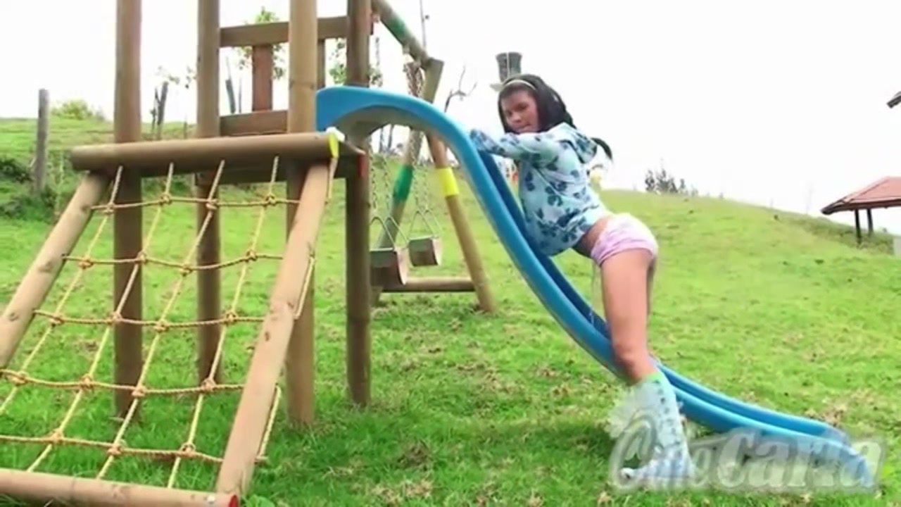 Hot Cute Carla Tease Naked in playground Outdoor