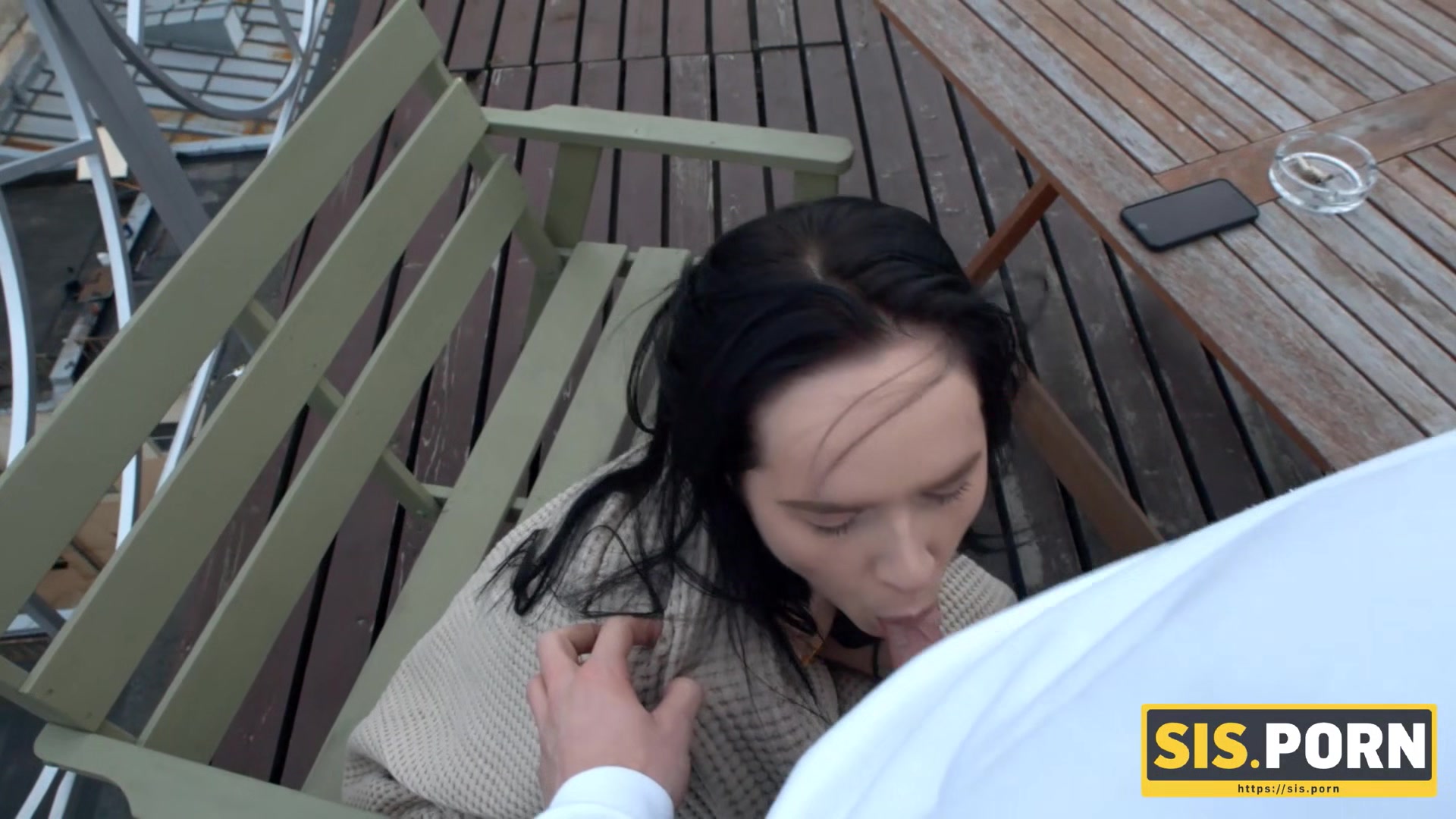 SISPORN. Guy catches stepsister smoking and fuck her into quick sex