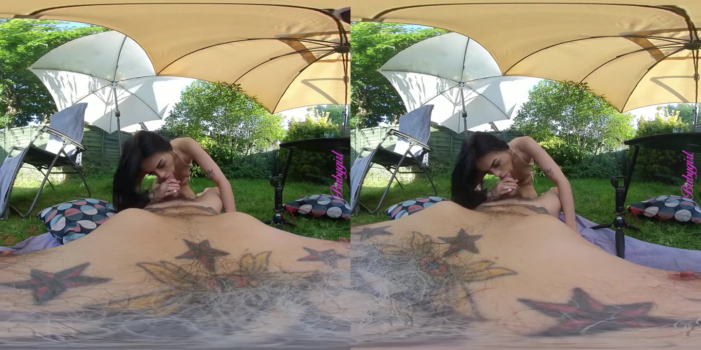 British 19 yo Teen Stripper Rides Dick In The Backyard - perVRt