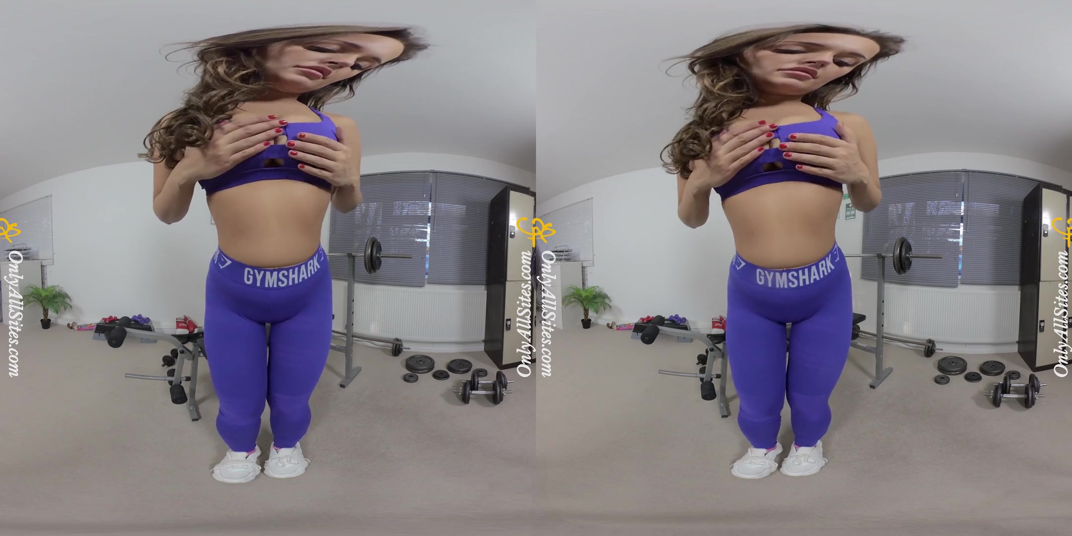 Frankie L - Gymwear; Cute Amateur Babe in the Gym Stripping and Teasing