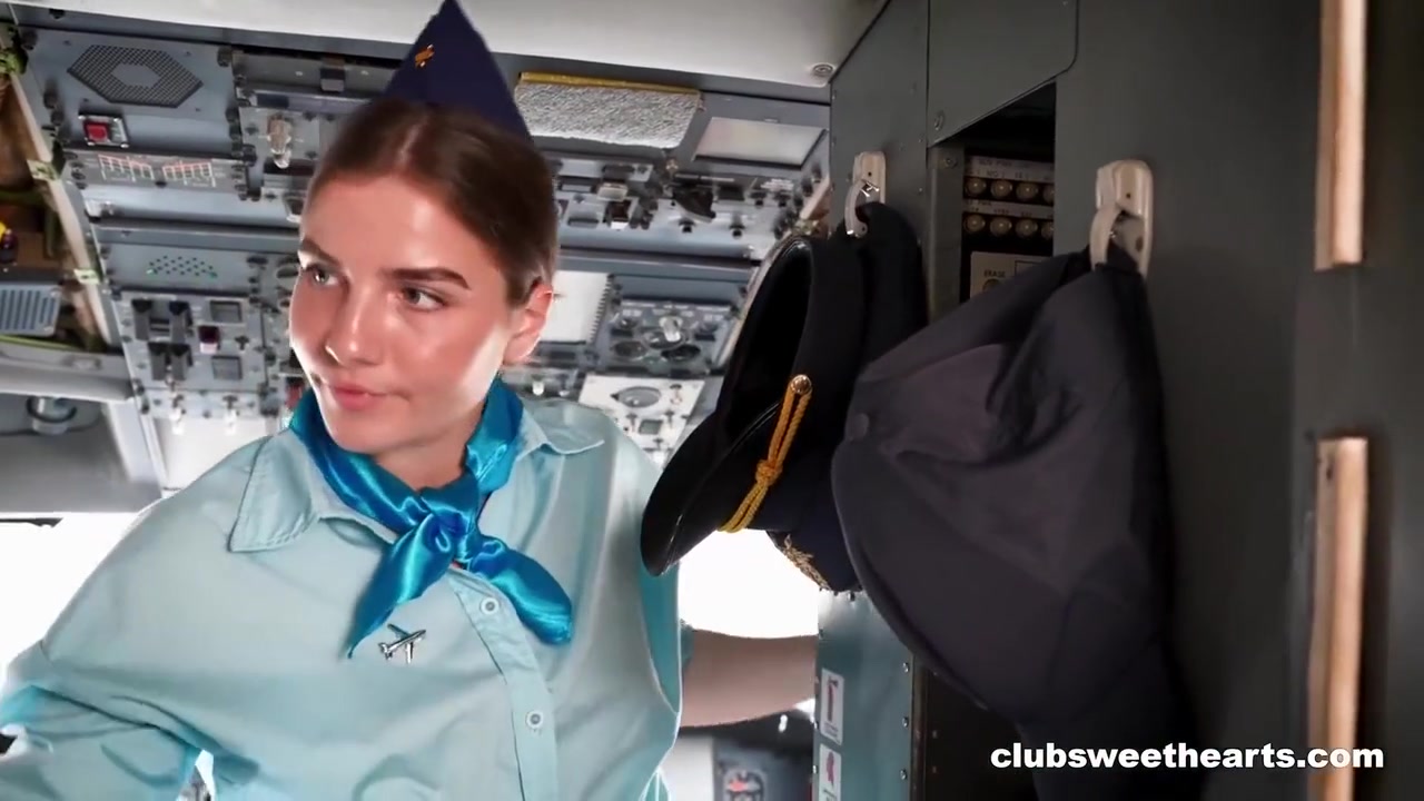 New Stewardess Aurora Pleasing Her Quim At Job Only At