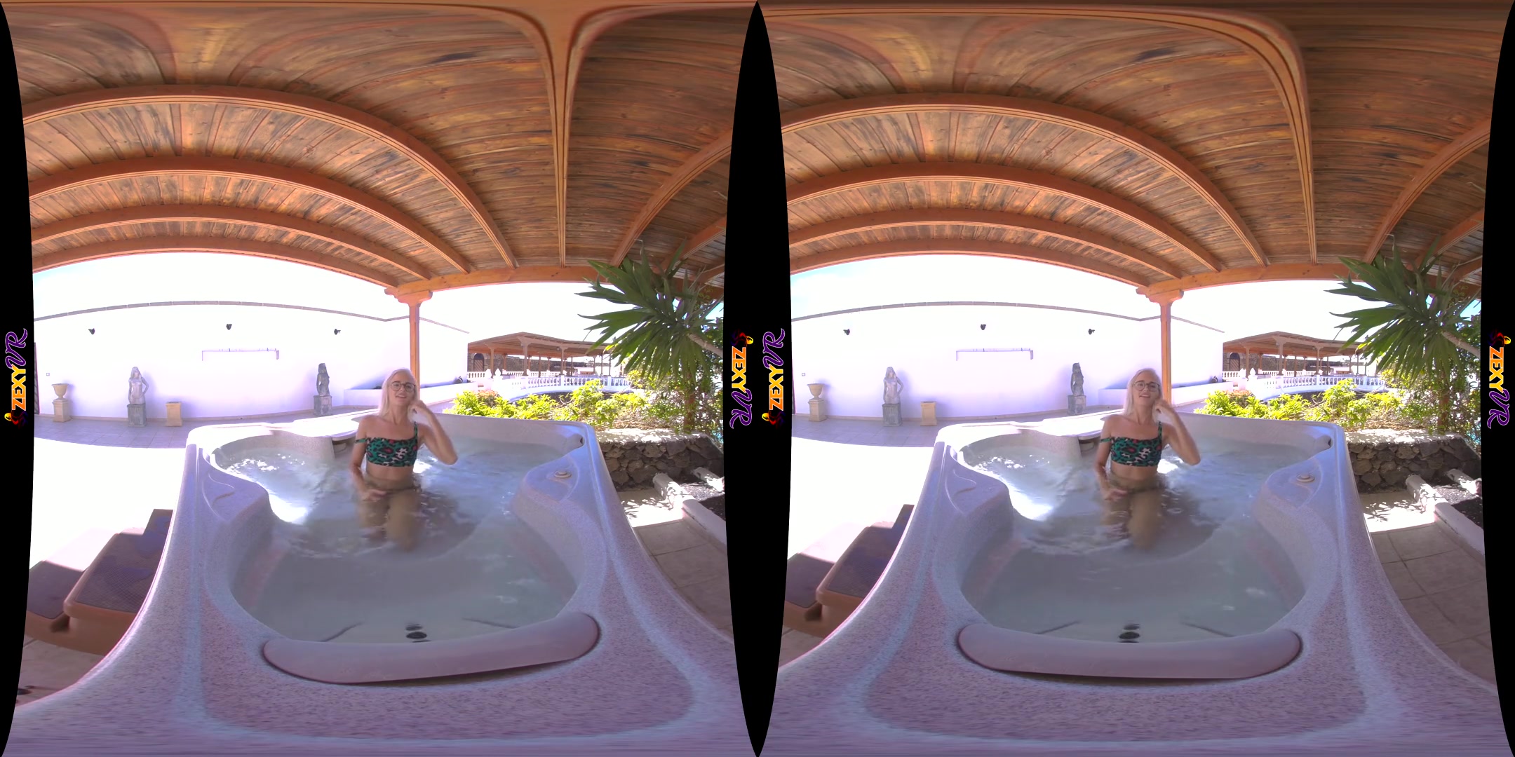Tiny Temptations - Petite Blonde Topless Tease Flash Hot Tub